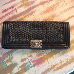 🖤🖤Chanel 2013 Black Long Chain Mail Le Boy🖤🖤